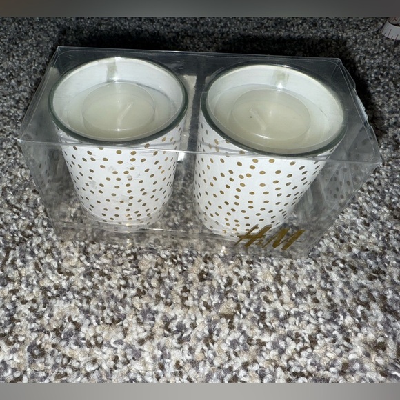 H&M white and gold Polka dots candles NWT - Picture 7 of 7